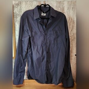 Old Navy Men's Casual Button Down Shirt - Dark Blue